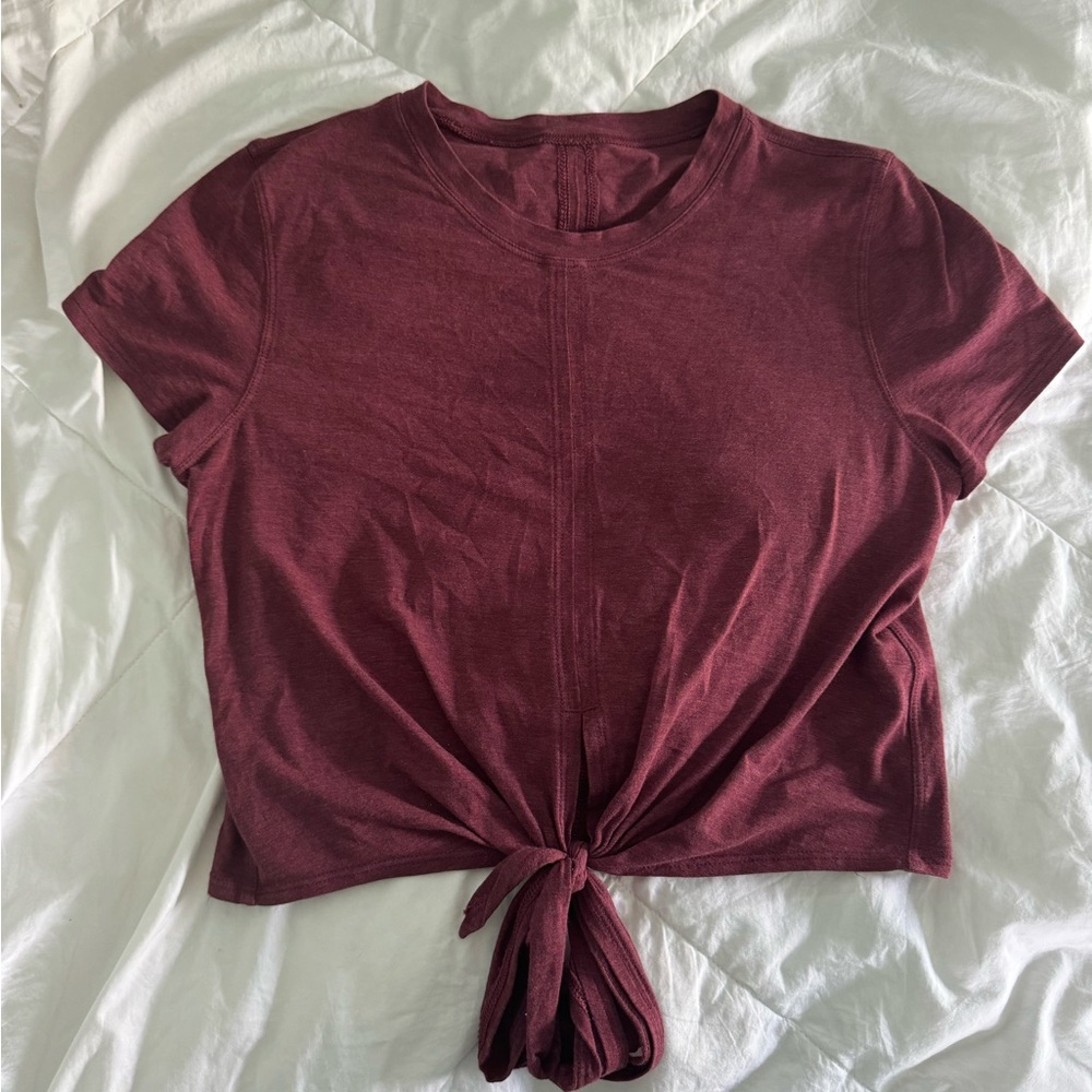 Purple Cropped Tie Top- Lululemon